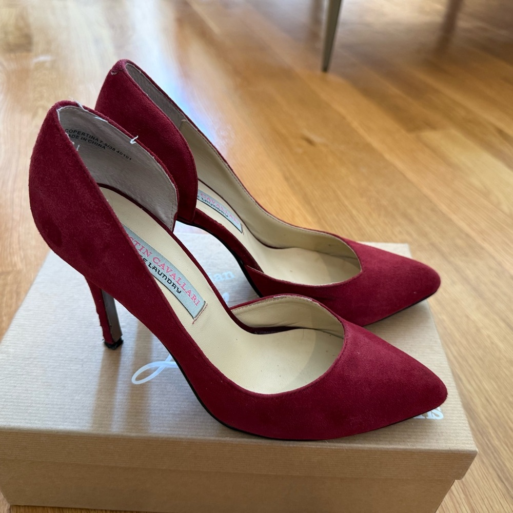 Chic Burgundy Suede Women's Heels